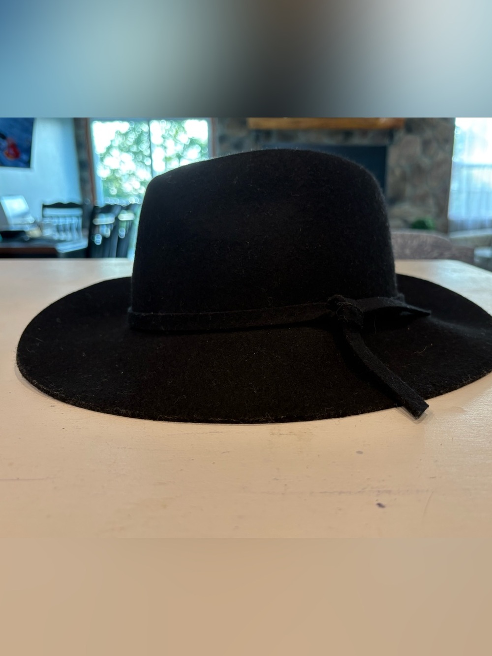 Charlotte Russe Black Wide-Brim Felt Fedora